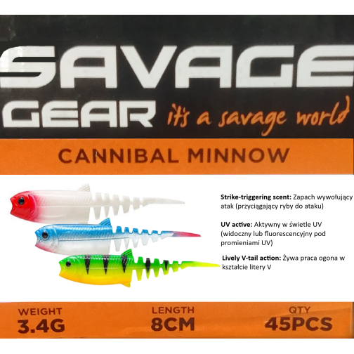 Guma Cannibal Minnow 8 cm...
