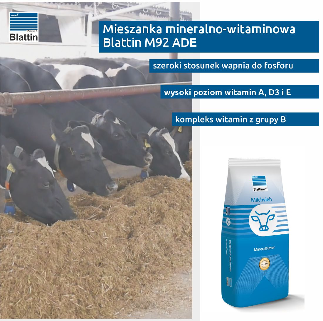Mieszanka mineralno witatminowa dla krów mlecznych i cieląt M92 ADE bez GMO 25kg - obrazek 2