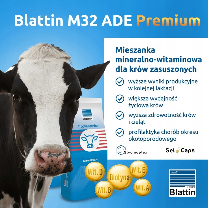 Mieszanka mineralno witaminowa dla krów zasuszonych M32 ADE Premium 25kg - obrazek 2