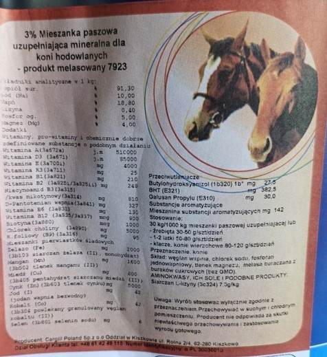 Witaminy dla Koni hodowlanych koń 4% 25kg - obrazek 2