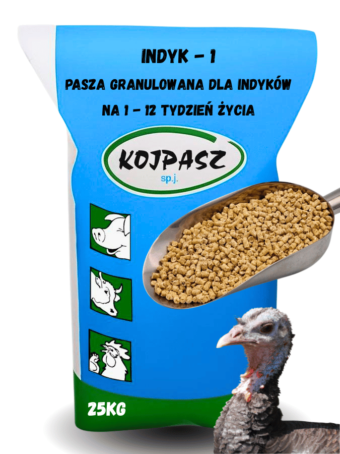 Pasza dla indyków do 12 tygodnia życia Indyk 1 Granulat 25kg