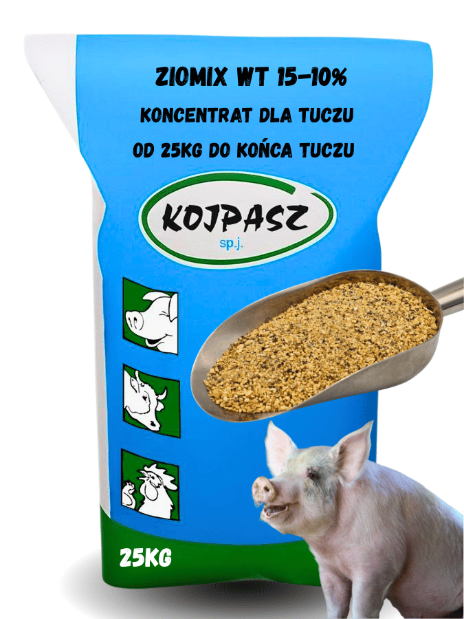 Pasza pełnoporcjowa dla tuczników Ziomix WT 15-10% 25kg
