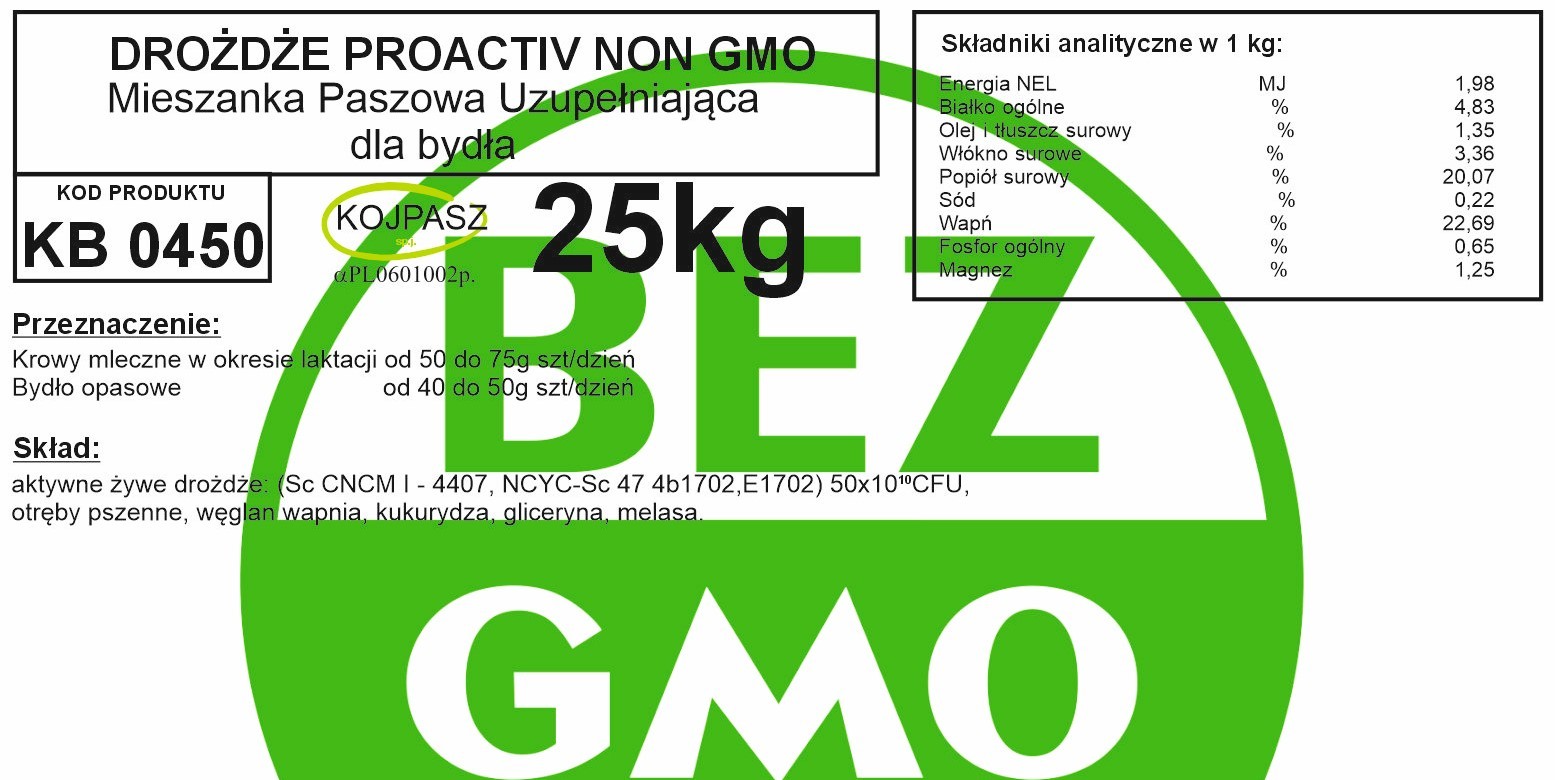 Drożdże paszowe Activ bez GMO 25kg - obrazek 2
