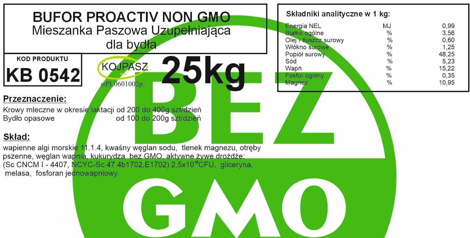 Bufor Activ bez GMO z dodatkiem czerwonych alg wapiennych 25kg - obrazek 2