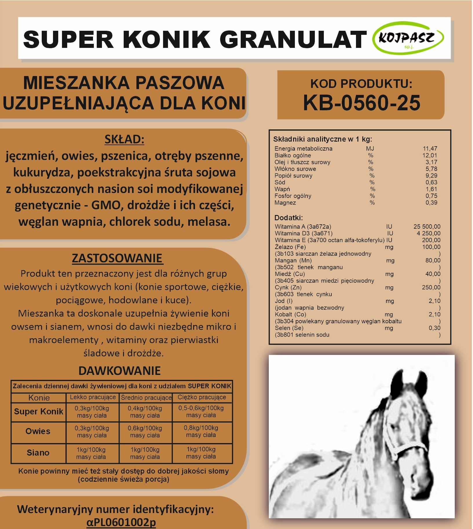 Uniwersalna pasza dla koni Super Konik 20kg - obrazek 2