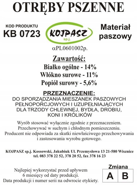 Otręby paszowe 14% białka 10kg - obrazek 2