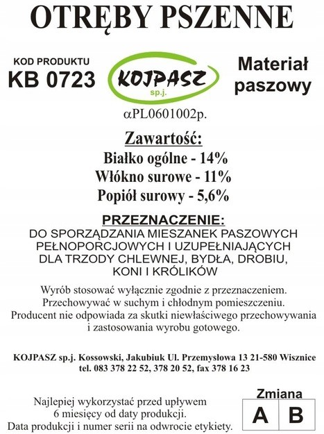 Otręby paszowe 14% białka 25kg - obrazek 2
